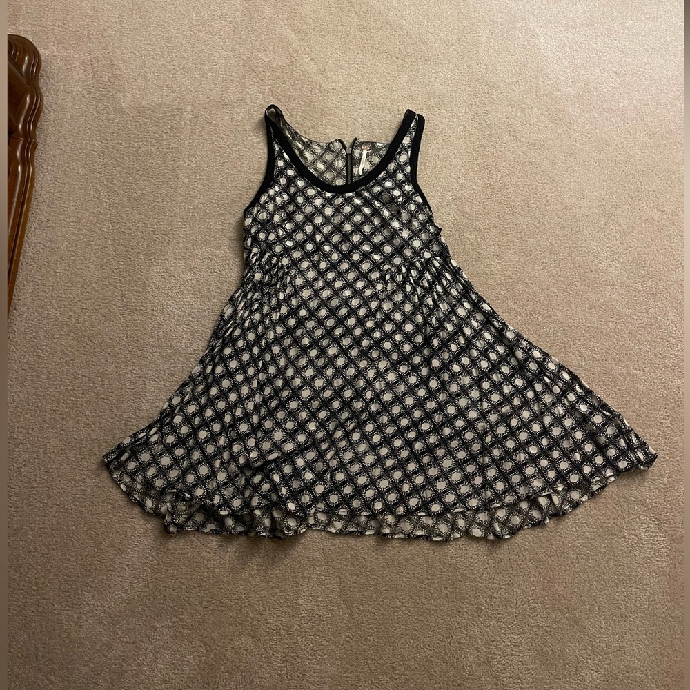 Vintage free people tunic/ dress in white and black